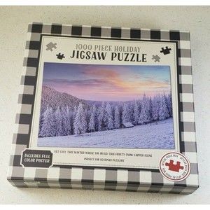 Wondershop Winter Scene 1000 Piece Jigsaw Puzzle & Full Color Poster Snow Cap
